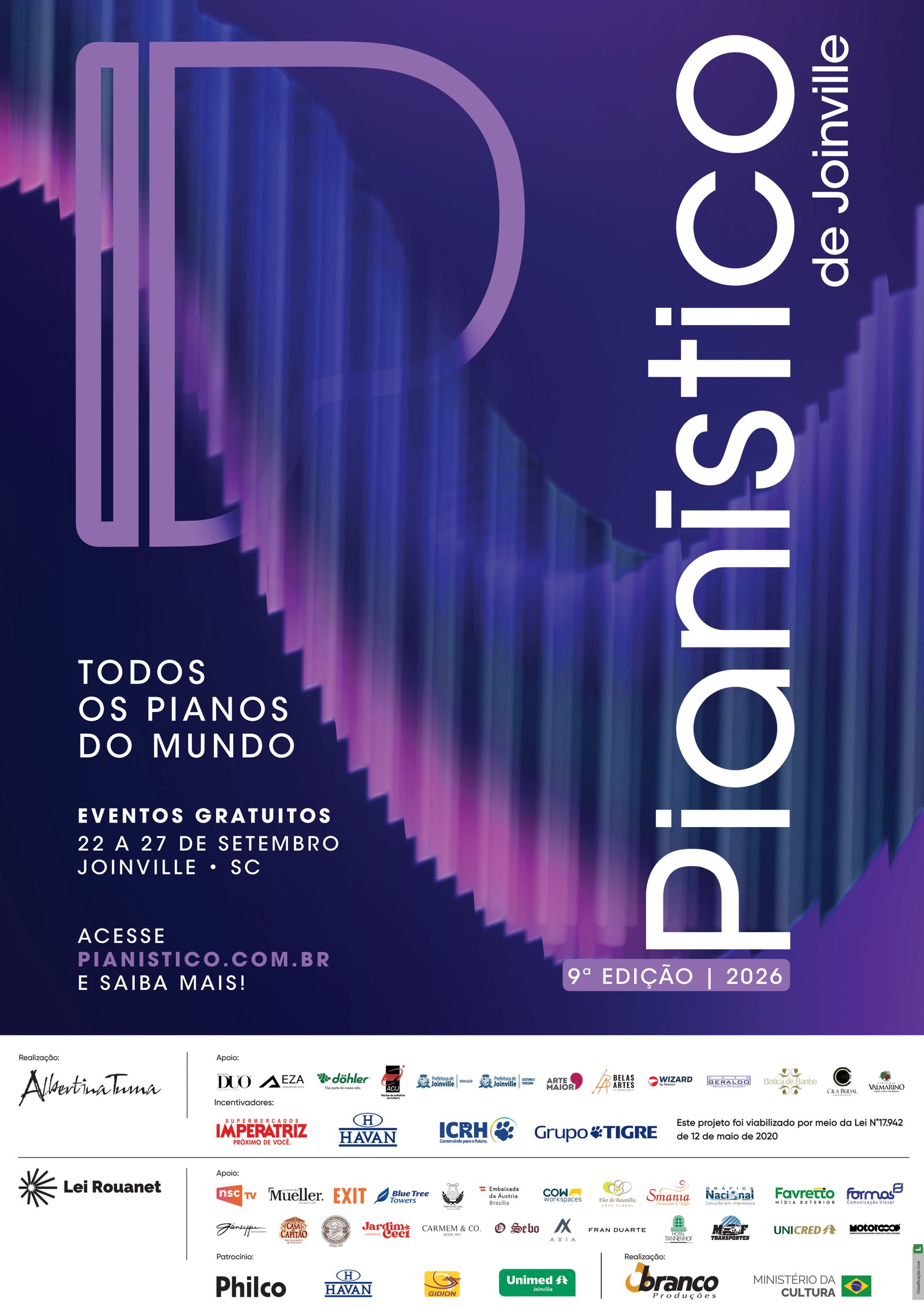 9º Pianístico de Joinville - "Todos os pianos do mundo"